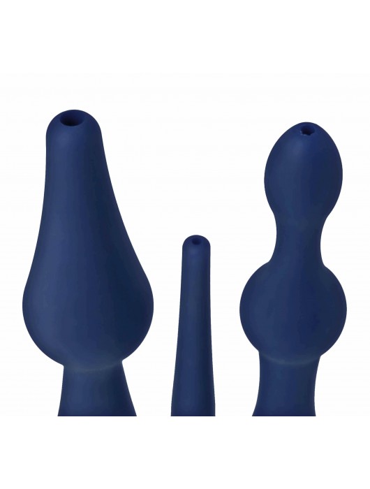 Набор из 3 универсальных насадок для анального душа Universal 3 Piece Silicone Enema Attachment Set - XR Brands - купить с доставкой в Чебоксарах