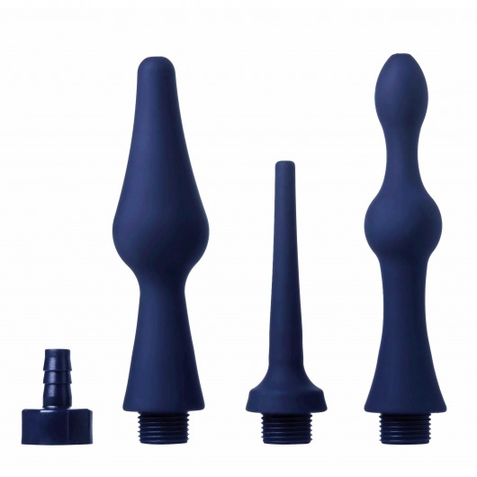 Набор из 3 универсальных насадок для анального душа Universal 3 Piece Silicone Enema Attachment Set - XR Brands - купить с доставкой в Чебоксарах