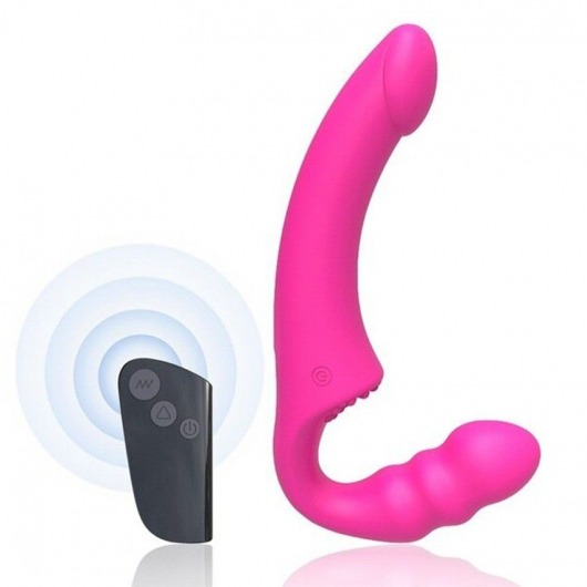 Розовый безремневой страпон Straples Strap-On Dildo - Erokay - купить с доставкой в Чебоксарах