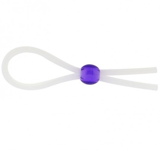 Прозрачное лассо с фиолетовой бусиной SILICONE COCK RING WITH BEAD LAVENDER - NMC - в Чебоксарах купить с доставкой