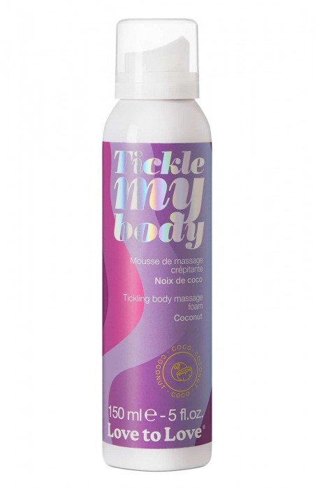 Массажная хрустящая пенка Tickle My Body Coconut с ароматом кокоса - 150 мл. - Love to Love - купить с доставкой в Чебоксарах