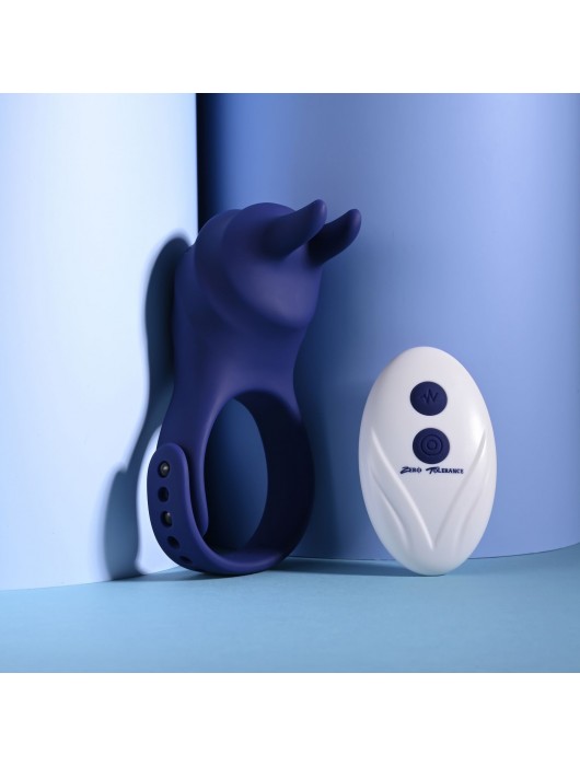 Синее эрекционное виброкольцо с клиторальной подушечкой и пультом ДУ Adjustable Fun Ring - Zero Tolerance - в Чебоксарах купить с доставкой