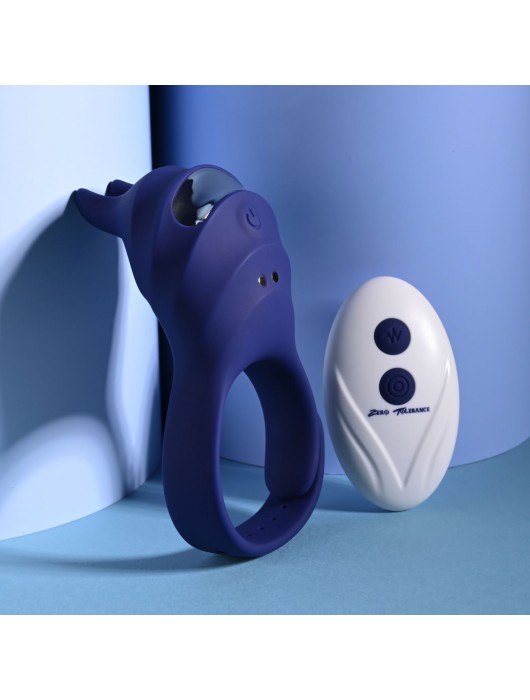 Синее эрекционное виброкольцо с клиторальной подушечкой и пультом ДУ Adjustable Fun Ring - Zero Tolerance - в Чебоксарах купить с доставкой