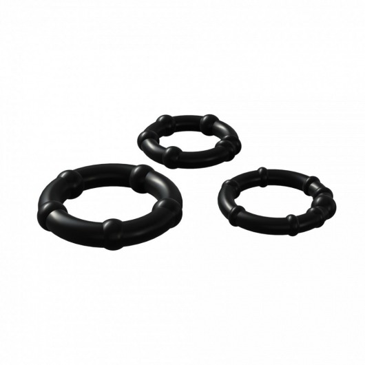 Набор из 3 черных эрекционных колец Babooom Ring Set - Adrien Lastic - в Чебоксарах купить с доставкой