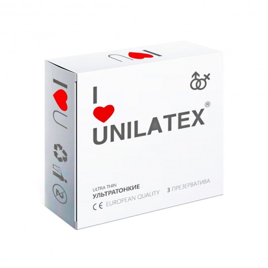 Ультратонкие презервативы Unilatex Ultra Thin - 3 шт. - Unilatex - купить с доставкой в Чебоксарах