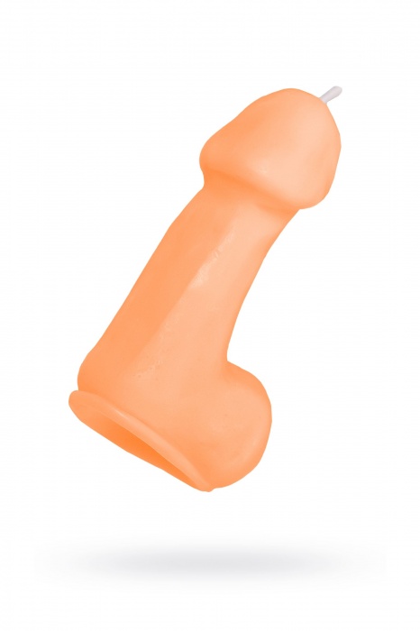 Оранжевая свеча в форме пениса - 47 гр. - Pecado - купить с доставкой в Чебоксарах