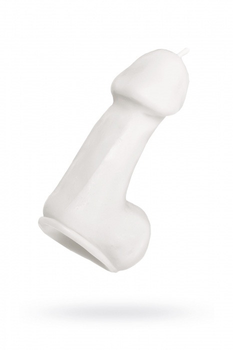 Белая свеча в форме пениса - 47 гр. - Pecado - купить с доставкой в Чебоксарах