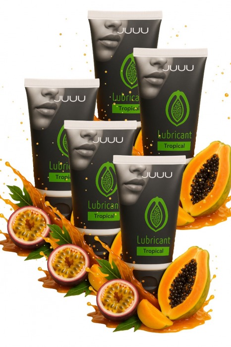 Набор из 5 съедобных лубрикантов JUJU со вкусом тропических фруктов - JuJu - купить с доставкой в Чебоксарах