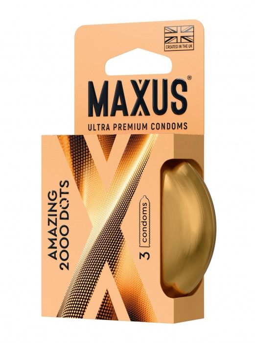 Точечные презервативы MAXUS 2000 Amazing Dots с железным кейсом - 3 шт. - Maxus - купить с доставкой в Чебоксарах