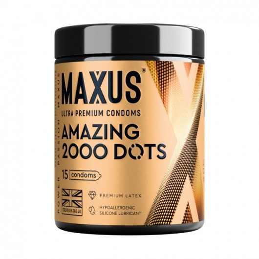 Точечные презервативы MAXUS 2000 Amazing Dots с железным кейсом - 15 шт. - Maxus - купить с доставкой в Чебоксарах