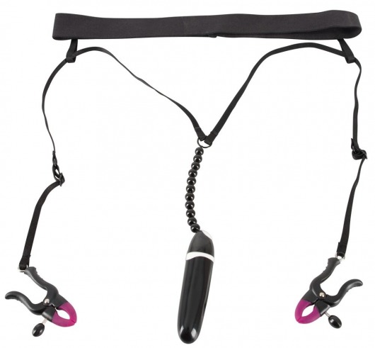 Женские вибростринги с зажимами для половых губ Spreader String with Vibrator - Orion - купить с доставкой в Чебоксарах