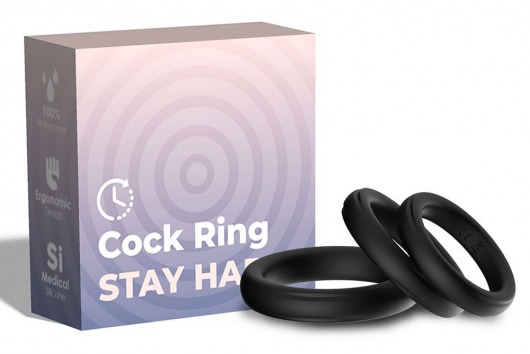 Набор из 3 черных эрекционных колец Stay Hard - Boys of Toys - в Чебоксарах купить с доставкой