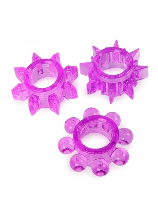 Набор из 3 лиловых эрекционных колец различной формы - Erowoman-Eroman - в Чебоксарах купить с доставкой