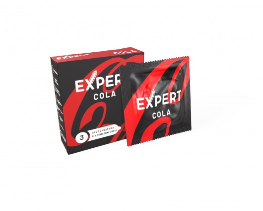 Презервативы с ароматом колы Expert Cola - 3 шт. - Expert - купить с доставкой в Чебоксарах
