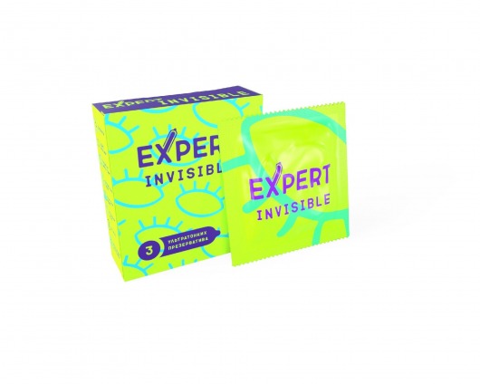 Ультратонкие презервативы Expert Invisible - 3 шт. - Expert - купить с доставкой в Чебоксарах