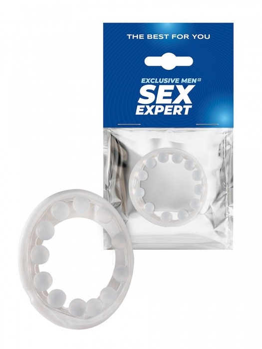 Эрекционное кольцо со стимулирующими шариками на поверхности - Sex Expert - в Чебоксарах купить с доставкой