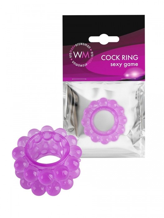 Лиловое эрекционное кольцо с 2 рядами стимулирующих шариков - Erowoman-Eroman - в Чебоксарах купить с доставкой