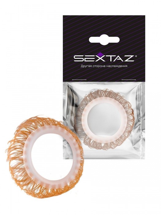 Эрекционное кольцо с бежевыми «ресничками» - Sextaz - в Чебоксарах купить с доставкой