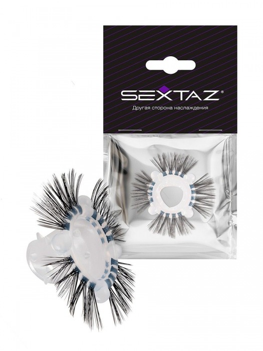 Эластичное эрекционное кольцо с черными «ресничками» - Sextaz - в Чебоксарах купить с доставкой