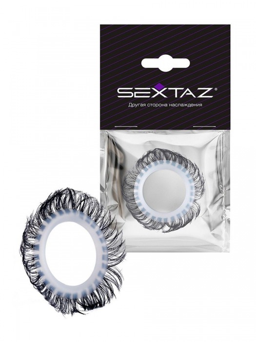 Эластичное эрекционное колечко с черными «ресничками» - Sextaz - в Чебоксарах купить с доставкой