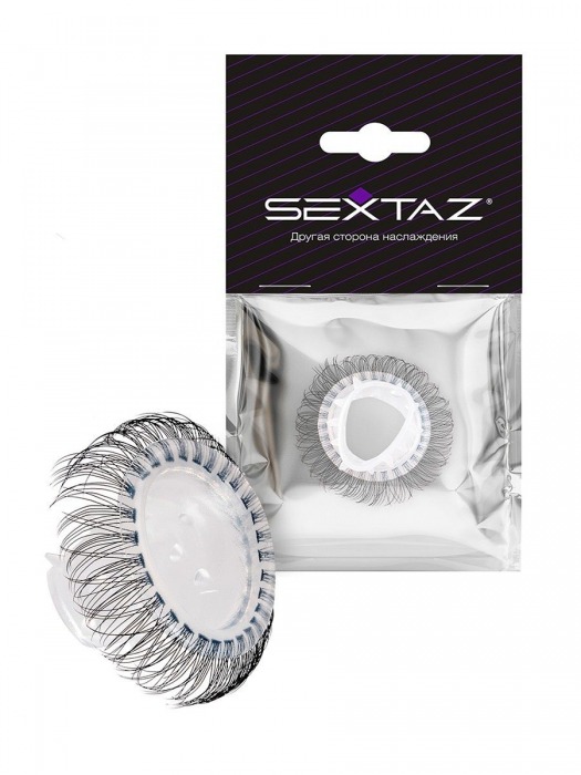 Эластичное эрекционное кольцо с длинными черными «ресничками» - Sextaz - в Чебоксарах купить с доставкой