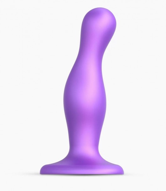 Фиолетовая насадка Strap-On-Me Dildo Plug Curvy size M - Strap-on-me - купить с доставкой в Чебоксарах