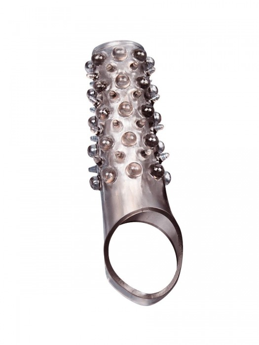 Дымчатая насадка на пенис с шипами и выпуклостями - 12 см. - Sex Expert - в Чебоксарах купить с доставкой