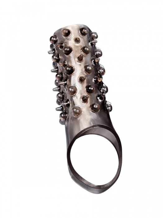 Дымчатая насадка на пенис с шипами и выпуклостями - 12,5 см. - Sex Expert - в Чебоксарах купить с доставкой