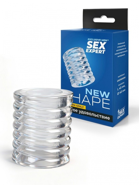 Прозрачная сквозная насадка на пенис с ребрышками - Sex Expert - в Чебоксарах купить с доставкой