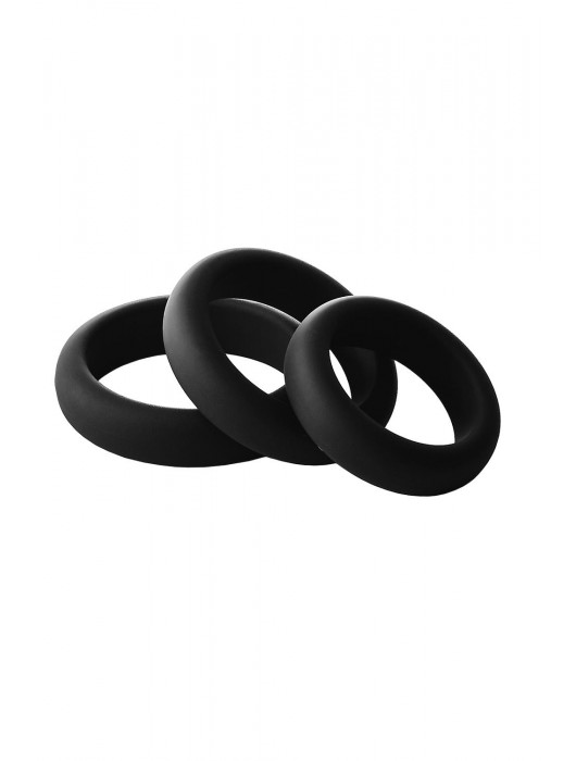Набор из 3 черных эрекционных колец Smooth Silicone Cockring Pack - Dream Toys - в Чебоксарах купить с доставкой