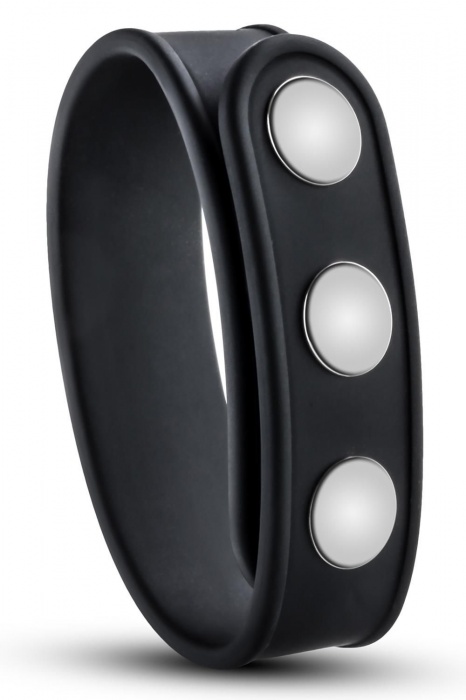 Черное эрекционное кольцо на кнопках - Blush Novelties - в Чебоксарах купить с доставкой