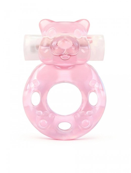 Розовое эрекционное виброкольцо в форме мишки - 1137 - в Чебоксарах купить с доставкой