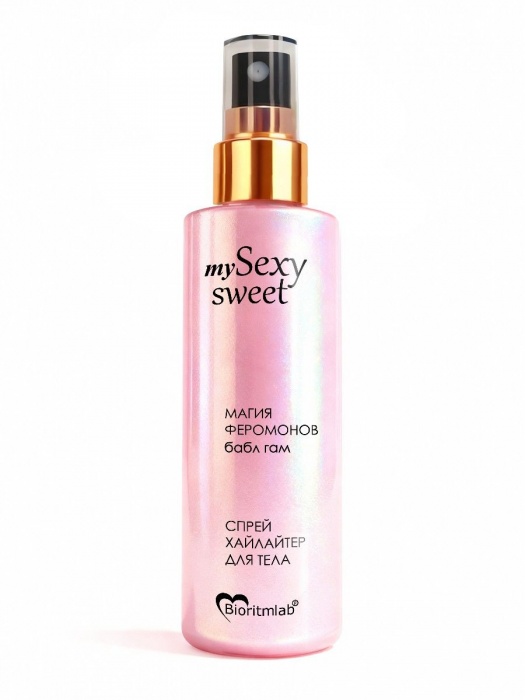 Спрей хайлайтер для тела Sexy Sweet с ароматом бабл-гам, шиммером и феромонами - 200 мл. -  - Магазин феромонов в Чебоксарах