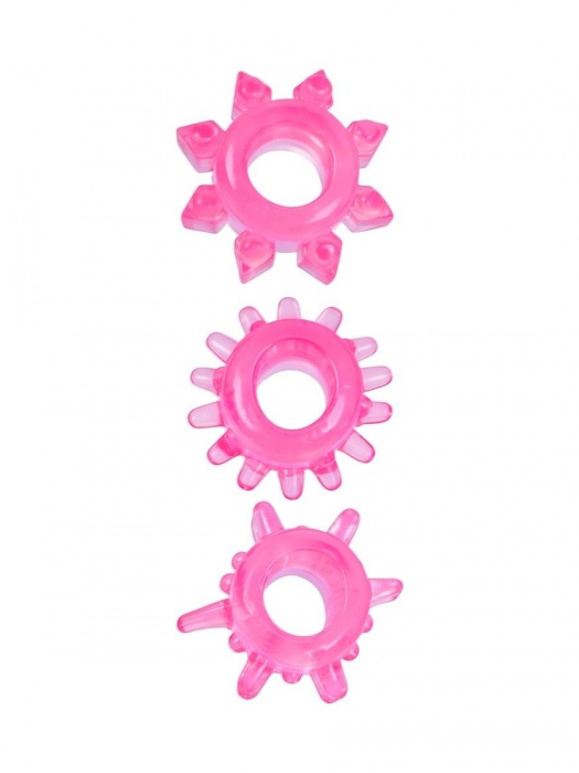 Комплект из трех розовых эрекционных колец - Erowoman-Eroman - в Чебоксарах купить с доставкой