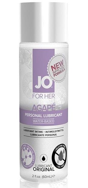 Лубрикант на водной основе для женщин JO AGAPE LUBRICANT ORIGINAL - 60 мл. - System JO - купить с доставкой в Чебоксарах