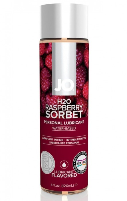 Лубрикант на водной основе с ароматом малины JO Flavored Raspberry Sorbet - 120 мл. - System JO - купить с доставкой в Чебоксарах