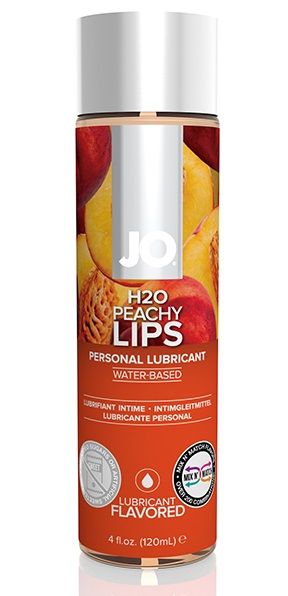 Лубрикант на водной основе с ароматом персика JO Flavored Peachy Lips - 120 мл. - System JO - купить с доставкой в Чебоксарах