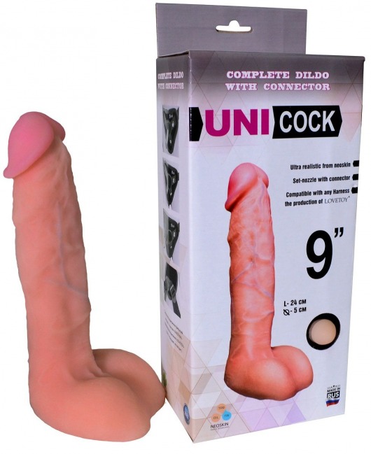 Фаллическая насадка Харнесс UNICOCK 9  - 24 см. - LOVETOY (А-Полимер) - купить с доставкой в Чебоксарах