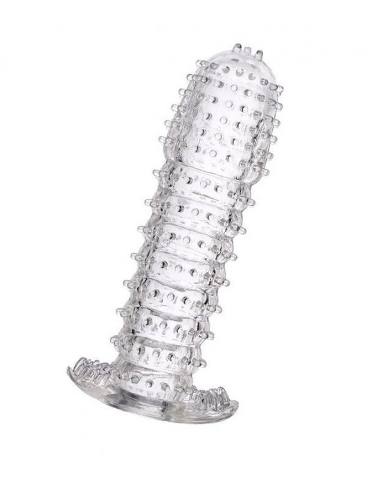 Гелевая прозрачная насадка c шипами - 12 см. - Toyfa Basic - в Чебоксарах купить с доставкой