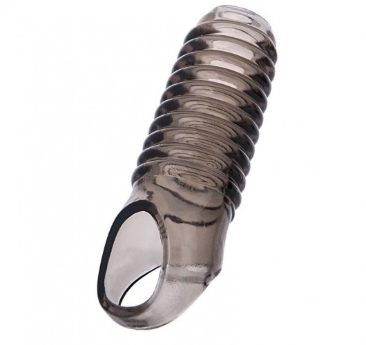 Дымчатая насадка с рёбрышками и подхватом мошонки ToyFa XLover - 12,5 см. - ToyFa - в Чебоксарах купить с доставкой