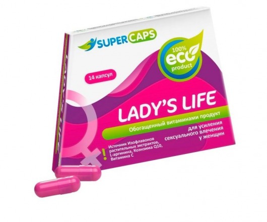 Возбуждающие капсулы Ladys Life - 14 капсул (0,35 гр.) - SuperCaps - купить с доставкой в Чебоксарах