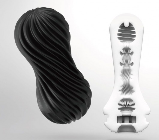 Мастурбатор FLEX Rocky Black с плотным рельефом - Tenga - в Чебоксарах купить с доставкой