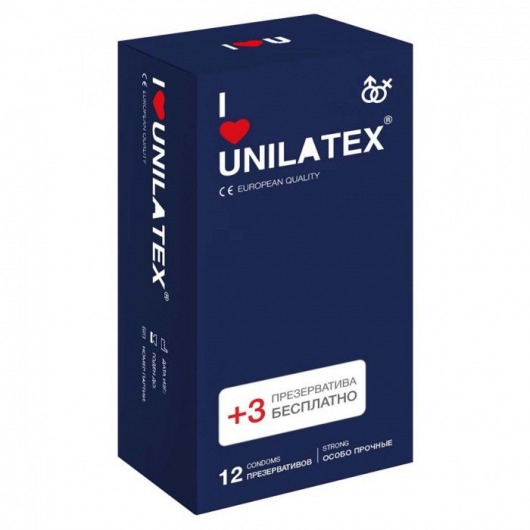 Ультрапрочные презервативы Unilatex Extra Strong - 12 шт. + 3 шт. в подарок - Unilatex - купить с доставкой в Чебоксарах