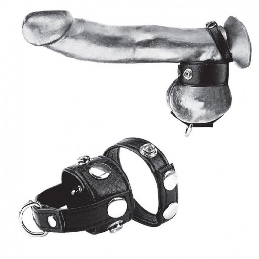 Утяжка для мошонки и пениса Cock Ring With 1  Ball Stretcher And Optional Weight Ring - BlueLine - купить с доставкой в Чебоксарах