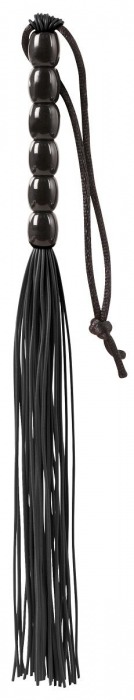 Чёрная мини-плеть из резины Rubber Mini Whip - 22 см. - Blush Novelties - купить с доставкой в Чебоксарах