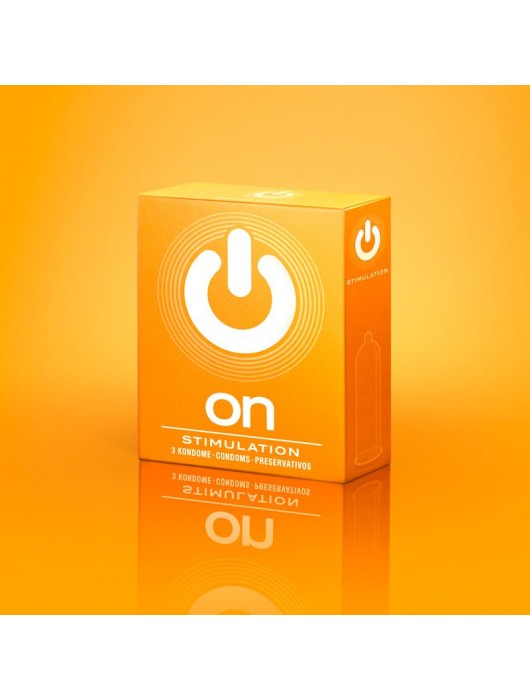 Презервативы ON) Stimulation с точками - 3 шт. - ON) - купить с доставкой в Чебоксарах