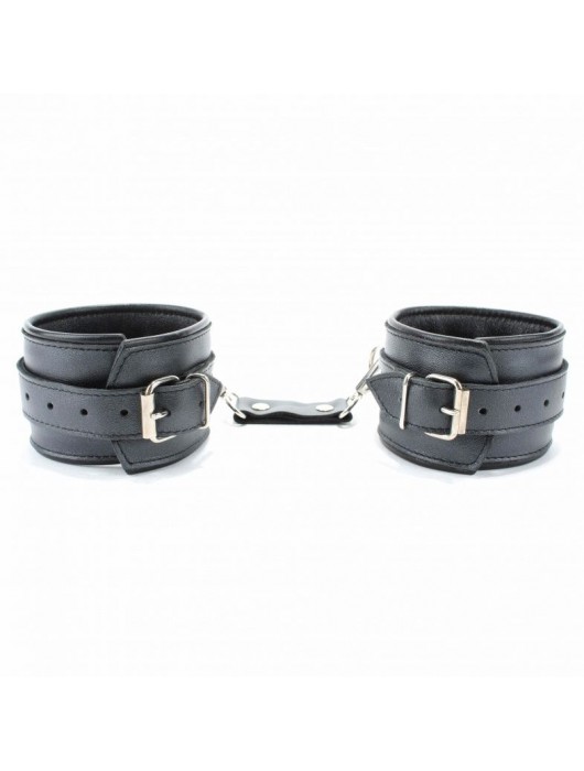 Наручники из гладкой кожи - БДСМ Арсенал - купить с доставкой в Чебоксарах