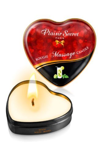 Массажная свеча с ароматом мохито Bougie Massage Candle - 35 мл. - Plaisir Secret - купить с доставкой в Чебоксарах