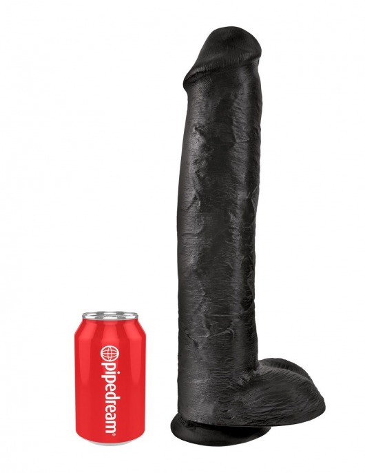 Чёрный фаллоимитатор-гигант 15  Cock with Balls - 40,6 см. - Pipedream