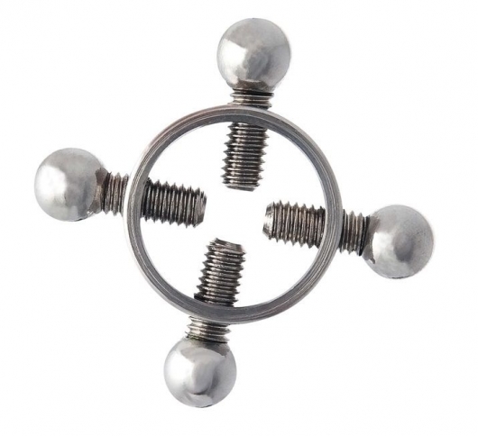 Серебристые зажимы для сосков на винтах - ToyFa - купить с доставкой в Чебоксарах